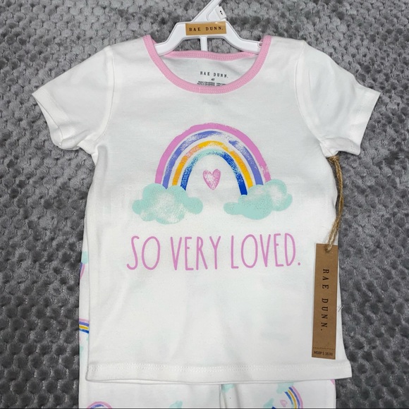 🚩SOLD🚩 HP - Rae Dunn SO VERY LOVED rainbow pajama set - Picture 2 of 4